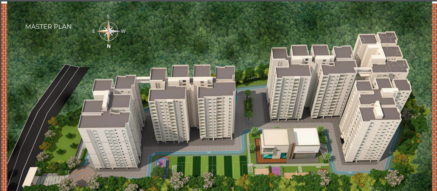 Detailed master plan showing layout of the entire residential complex